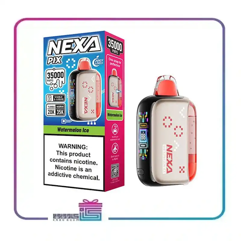 پاد یکبار مصرف نکسا طعم هندوانه یخ 35 هزار پاف nexa disposable pod 35000 puff